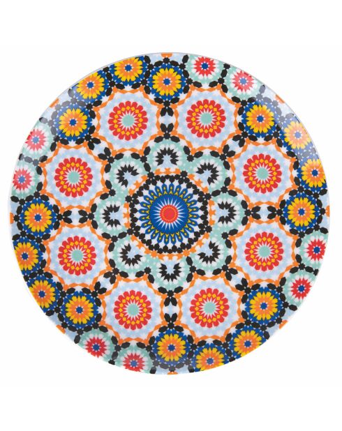 6 mehrfarbige Dessertteller aus Marrakesch-Porzellan - D.19 cm