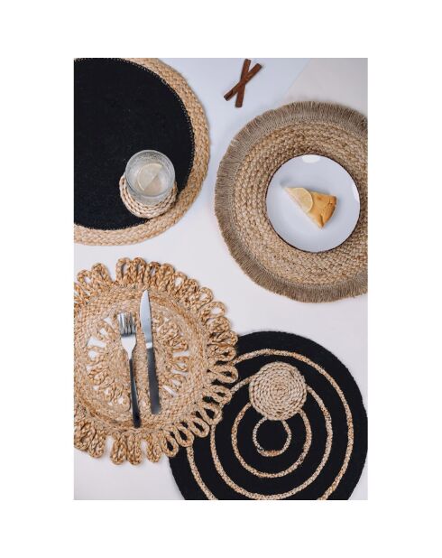 Schwarzes Tischset - D.38 cm