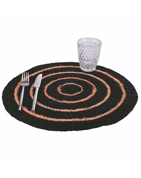 Schwarzes Tischset - D.38 cm
