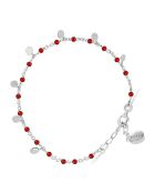 Bracelet en Argent rhodié & Onyx rouge