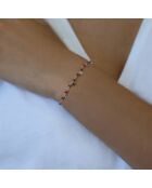 Bracelet en Argent rhodié & Onyx rouge
