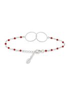 Bracelet en Argent rhodié & Onyx rouge