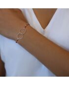 Bracelet en Argent rhodié & Onyx rouge