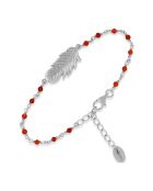 Bracelet en Argent rhodié & Onyx rouge