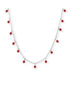 Collier en Argent rhodié & Onyx rouge