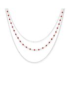 Collier en Argent rhodié & Onyx rouge