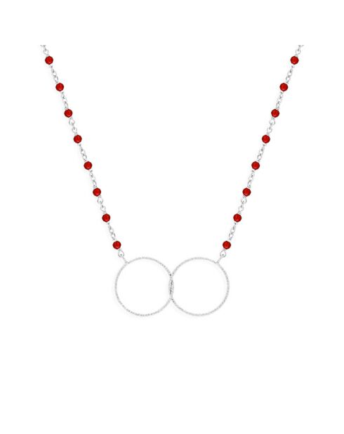 Collier en Argent rhodié & Onyx rouge