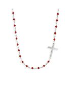 Collier en Argent rhodié & Onyx rouge