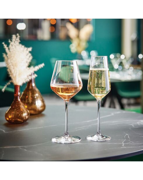 6 transparante champagnefluiten van Distinction - 23 cl