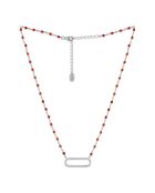 Collier en Argent rhodié & Onyx rouge