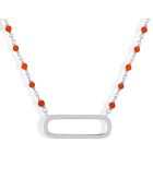 Collier en Argent rhodié & Onyx rouge