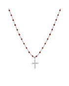 Collier en Argent rhodié & Onyx rouge