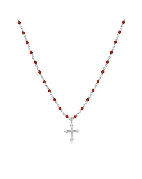 Collier en Argent rhodié & Onyx rouge