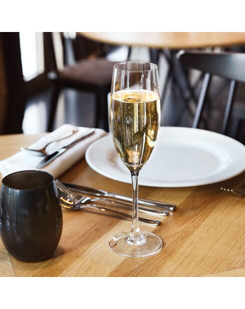 6 Flûtes Cabernet transparentes - 24 cl