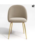 2 Chaises Ella Velours beiges - 77.5x50x54  cm