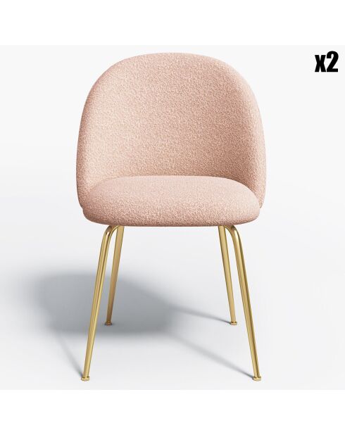 2 Chaises Ella Bouclette roses - 77.5x50x54 cm