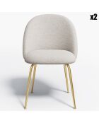 2 Chaises Ella Bouclette taupe - 77.5x50x54 cm