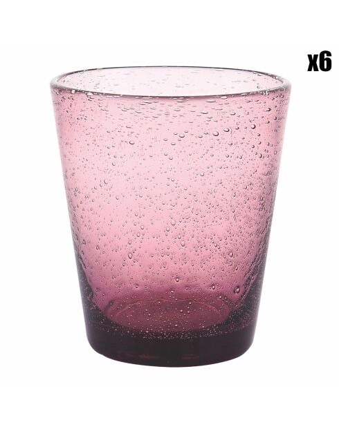 6 roze waterglazen Cancun - 33 cl