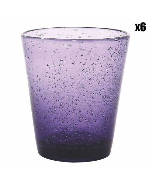 6 vasos de agua morados Cancun - 33 cl