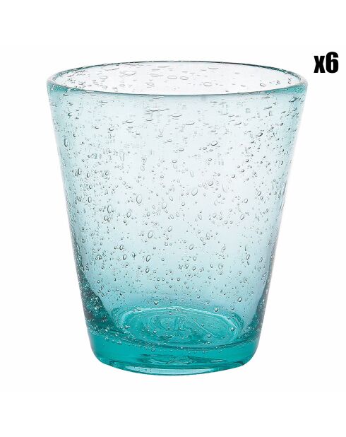 6 Verres à eau Cancun bleus - 33 cl