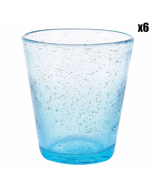 6 Verres à eau Cancun bleu ciel - 33 cl