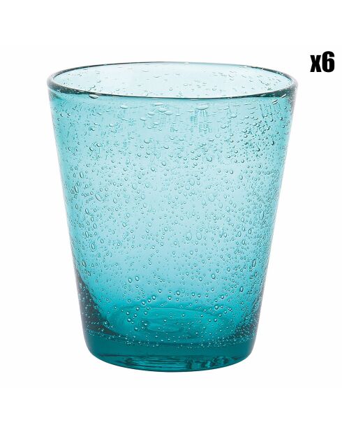 6 vasos de agua turquesa Cancún - 33 cl