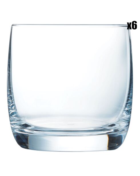 6 Verres bas Vigne transparents - 31 cl