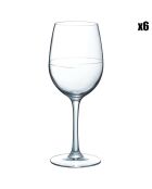 6 Verres à pied Cabernet Tulipe jaugé transparents - 35 cl