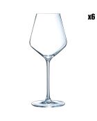 6 Verres à pied Distinction transparents - 38 cl
