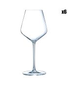 6 verschiedene transparente Stielgläser - 47 cl