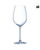 6 Verres à pied Séquence transparents - 55 cl