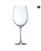 6 Verres à pied Cabernet  Tulipe transparents - 75 cl