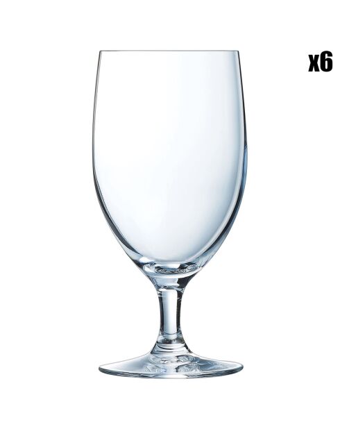 6 Verres à pied Cabernet transparents - 40 cl