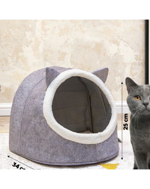 Panier pour chat gris - 34x35x40 cm