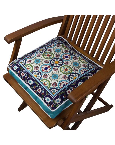 Galette de chaise multicolore - 42x42 cm