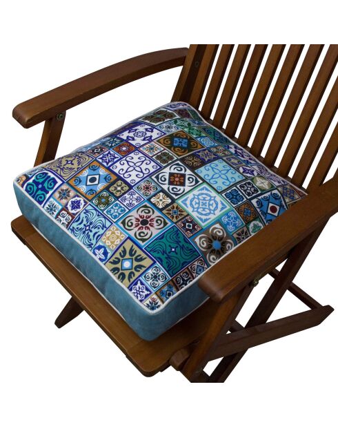 Galette de chaise multicolore - 42x42 cm