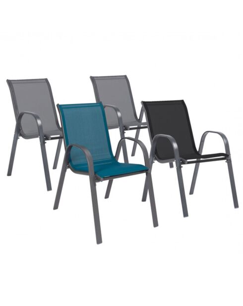 4 Chaises de jardin multicolores -51.5x68x84 cm