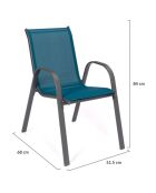 4 Chaises de jardin multicolores -51.5x68x84 cm