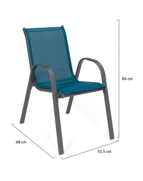 4 Chaises de jardin multicolores -51.5x68x84 cm