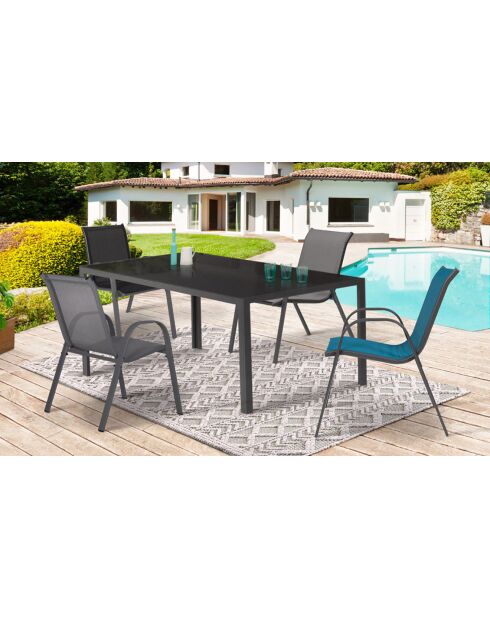 4 Chaises de jardin multicolores -51.5x68x84 cm