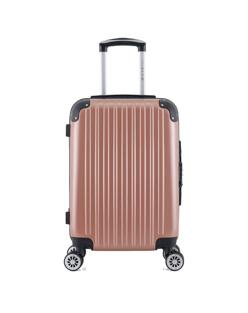 3 Valises 4 roues doubles Denali 55/65/75 cm rose doré