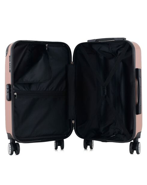 3 Valises 4 roues doubles Denali 55/65/75 cm rose doré