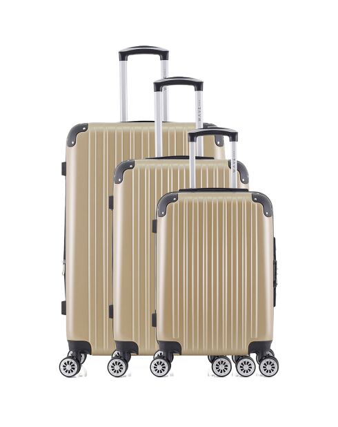 3 Valises 4 roues doubles Denali 55/65/75 cm beiges