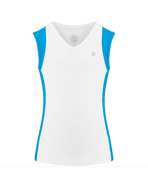 Top tank Paume blanc/turquoise