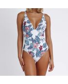 Maillot de bain 1 Pièce Malaya imprimé bleu