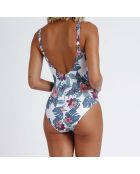 Maillot de bain 1 Pièce Malaya imprimé bleu