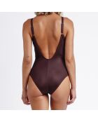 Maillot de bain 1 Pièce Vada imprimé marron chocolat