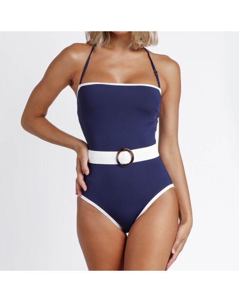 Maillot de bain 1 Pièce Jameela bleu marine/blanc