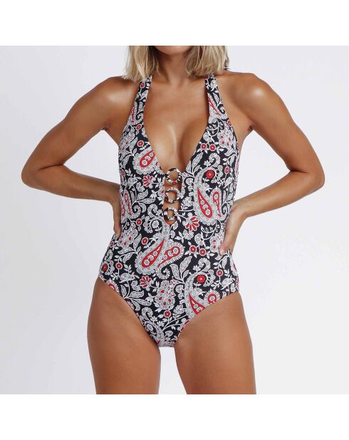 Maillot de bain 1 Pièce Leela imprimé noir