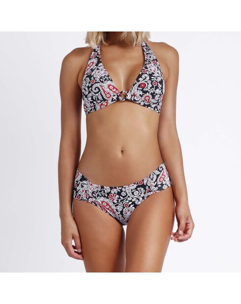 Traje de baño de dos piezas con estampado negro Tamera